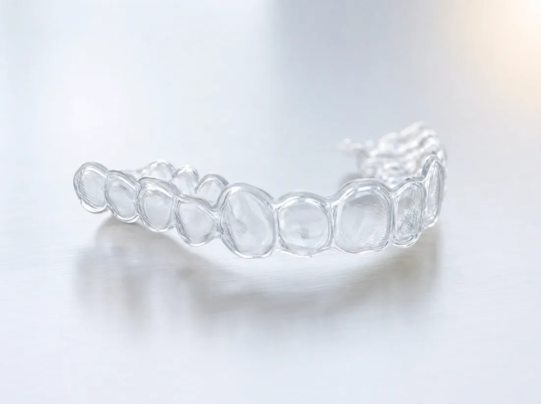 A clear aligner, studio detail